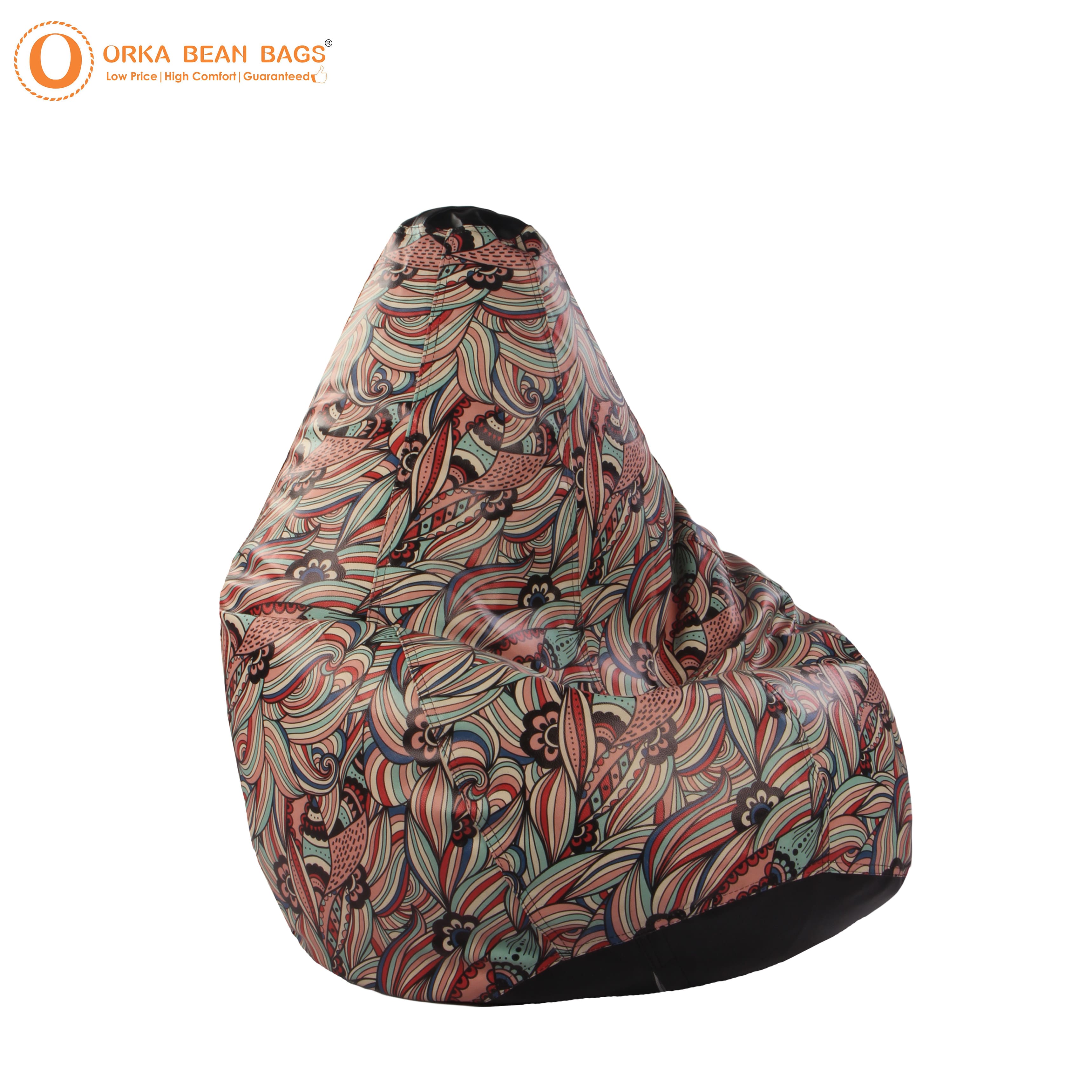 Orka Digital Printed Flower Seamless Pattern XXXL Bean Bag Filled With Beans view 4
